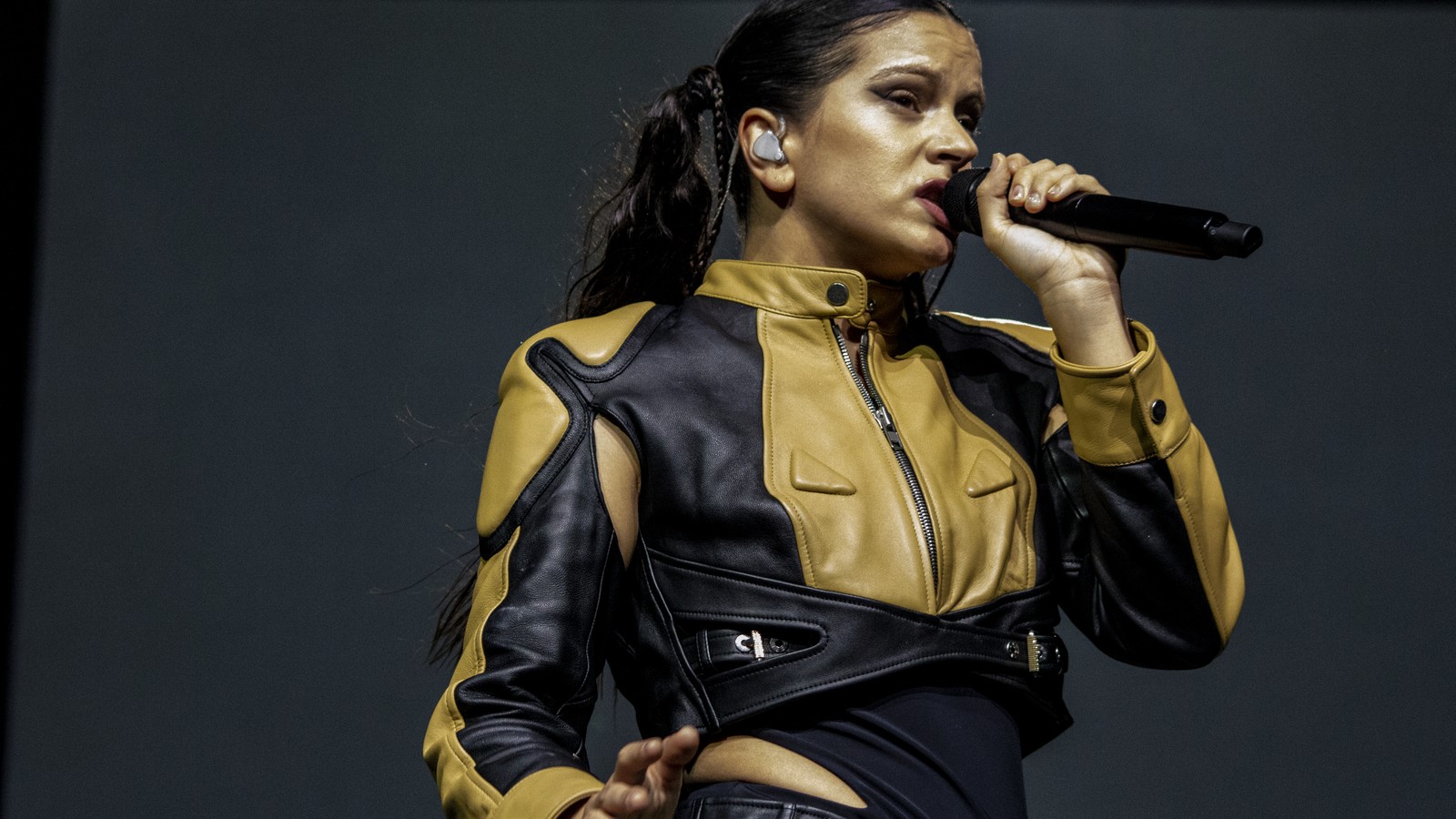 Rosalía performing on the Motomami tour at Movistar Arena in Chile, Aug. 28, 2022