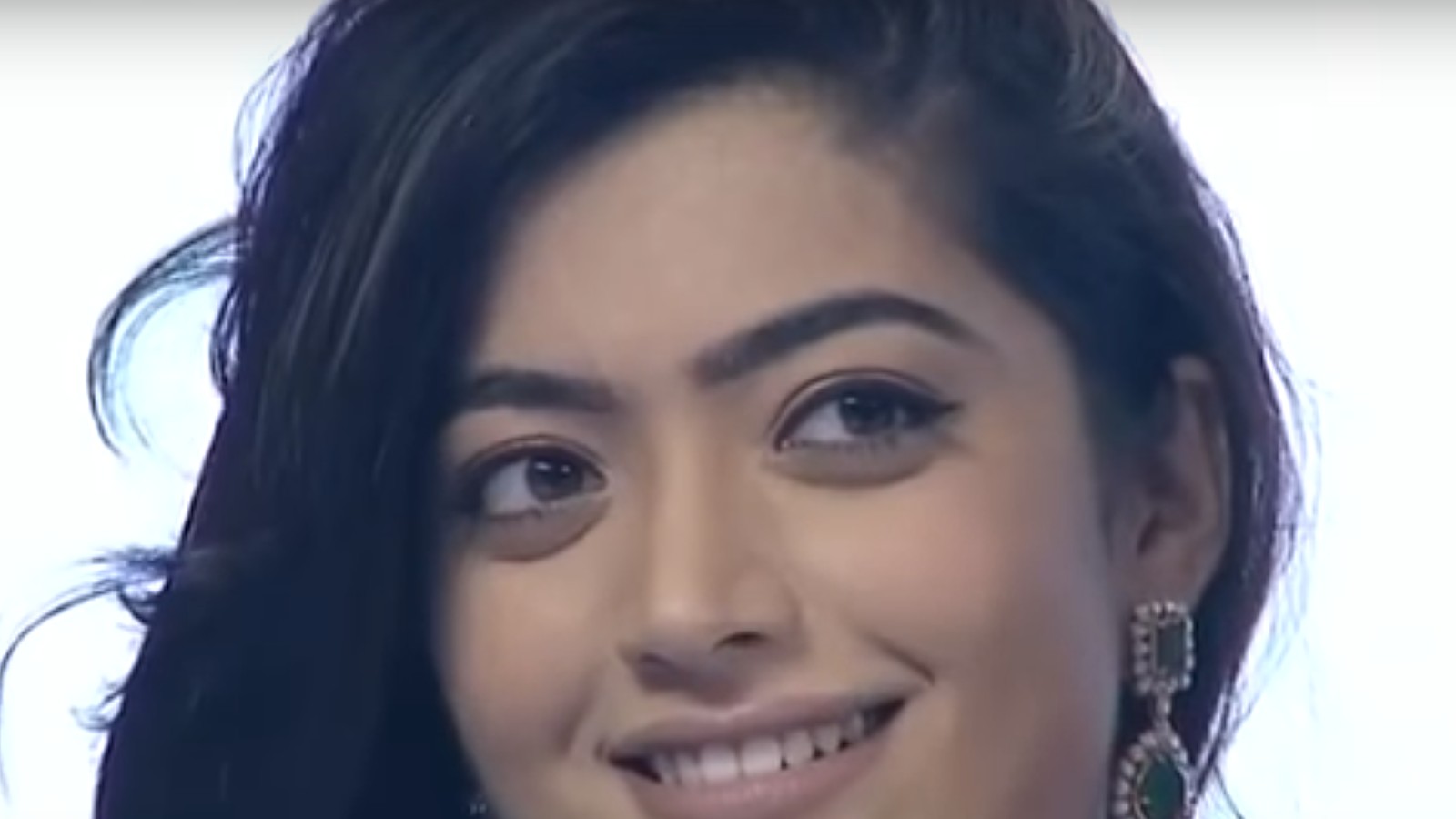 Actress Rashmika Mandanna in a close portrait