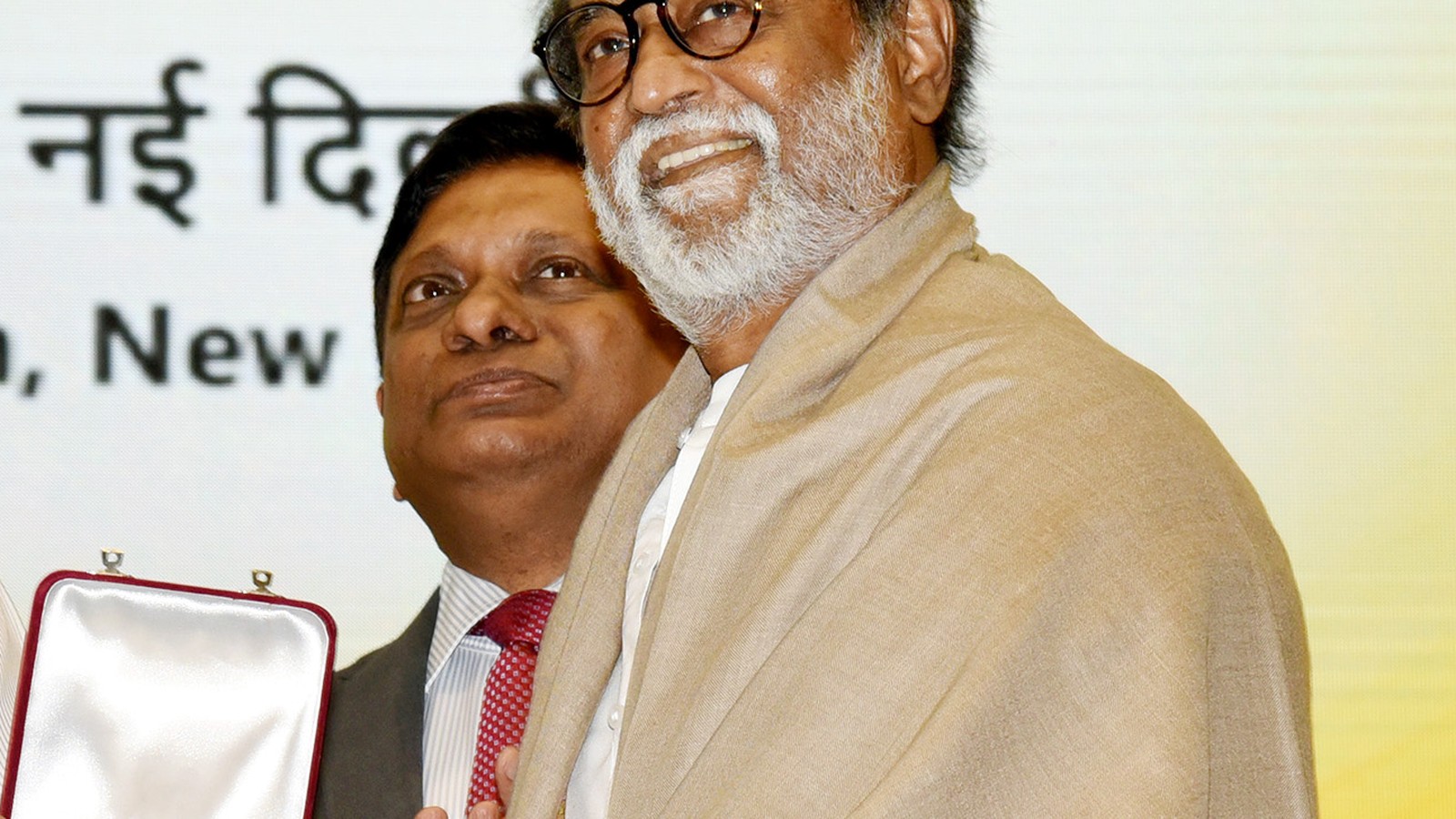 Actor Rajinikanth being honoured with the Dadasaheb Phalke Award