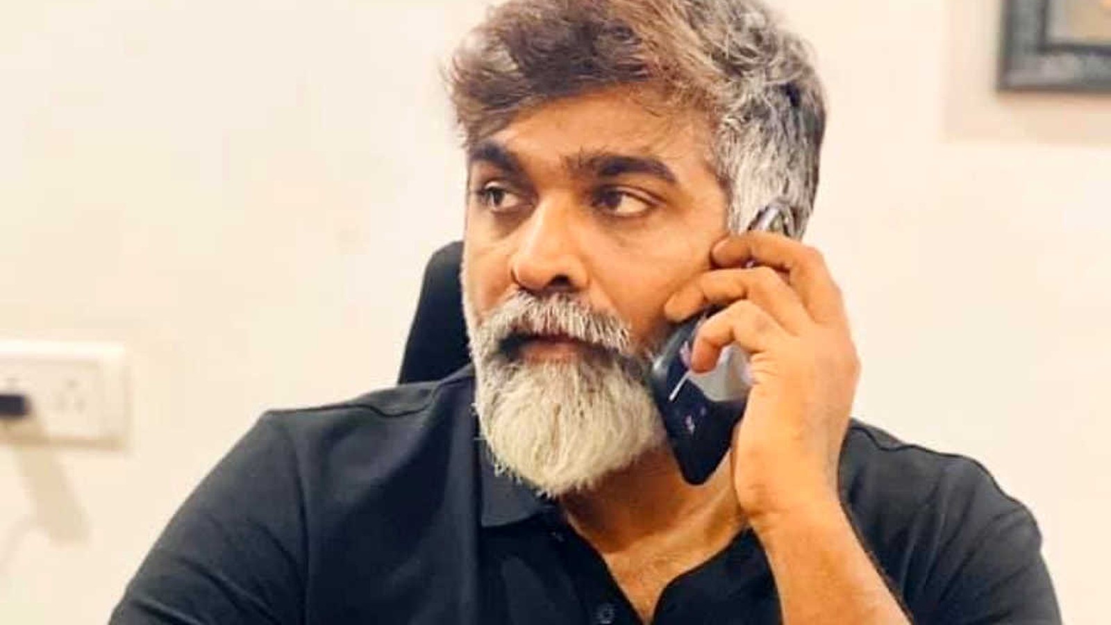 Actor Vijay Sethupathi in a denim shirt
