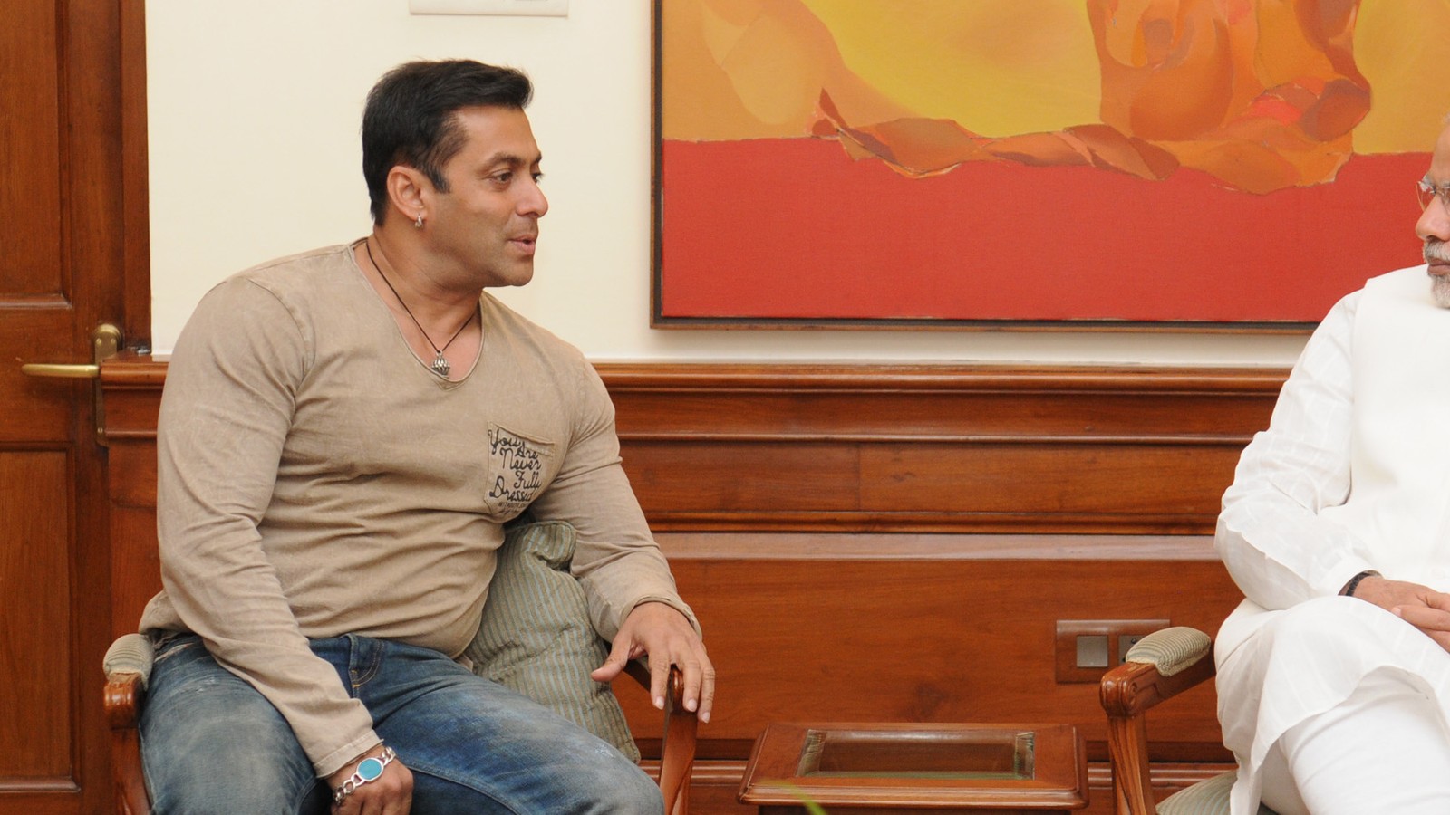 Salman Khan in a formal meeting with the Prime Minister