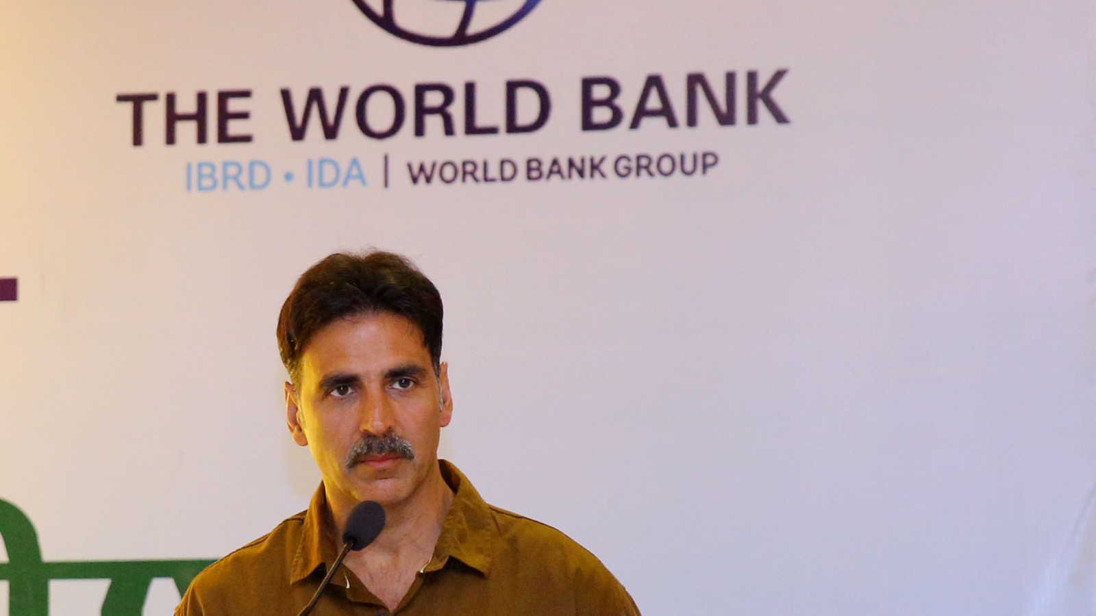 Akshay Kumar speaking at an official event in Mathura