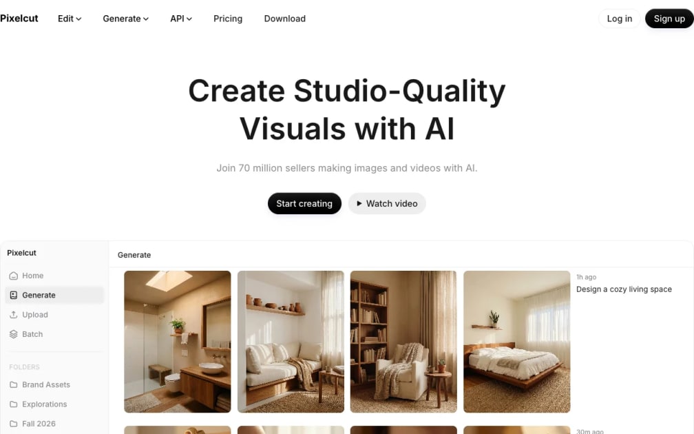 Actual public Pixelcut product page captured on 11 October 2026.