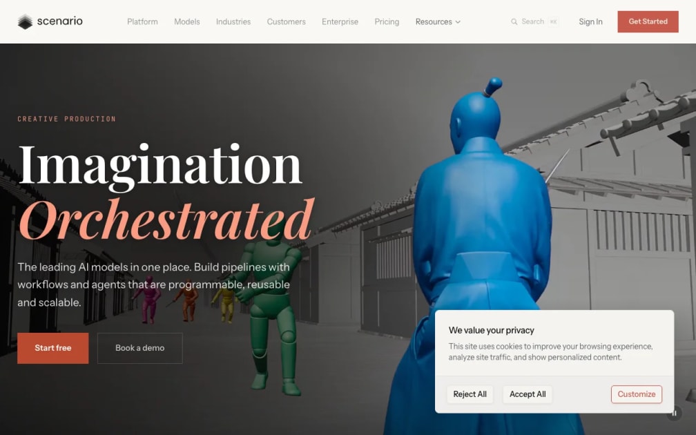 Actual public Scenario product page captured on 11 October 2026.