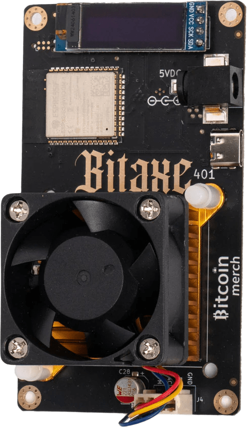 Bitcoin Merch® Bitaxe 401 Supra + Power Supply Miner 600GH/s