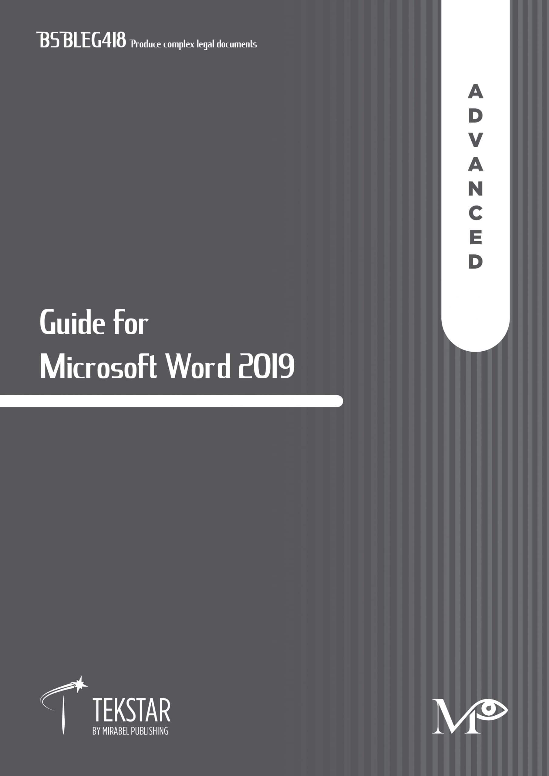 Advanced Guide For Word 2019 Tekstar By Mirabel Publishing 2265