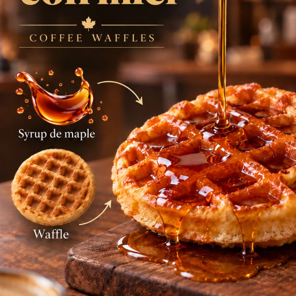 Waffle con miel de mapple
