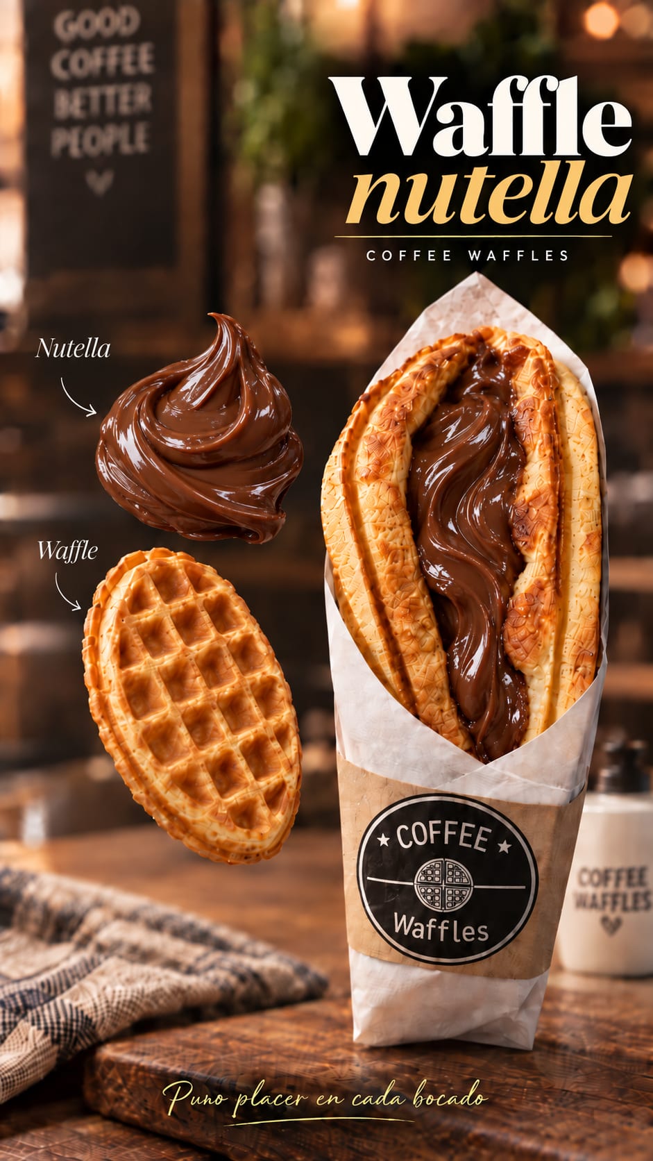 Waffle con nutella