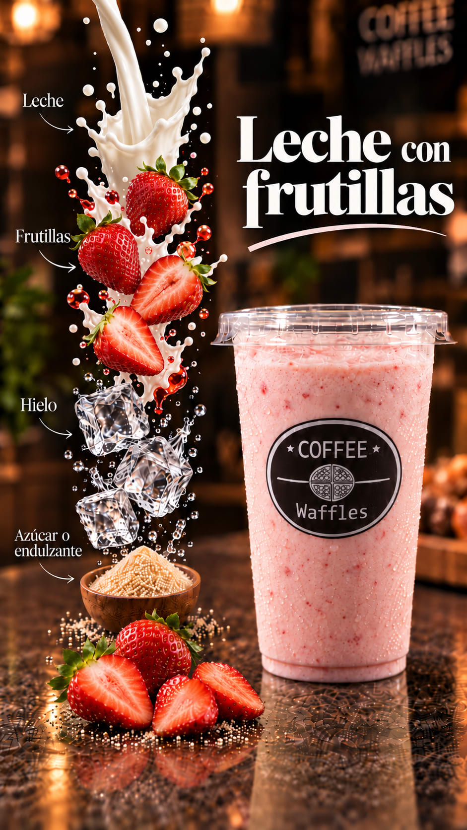 Leche con frutillas