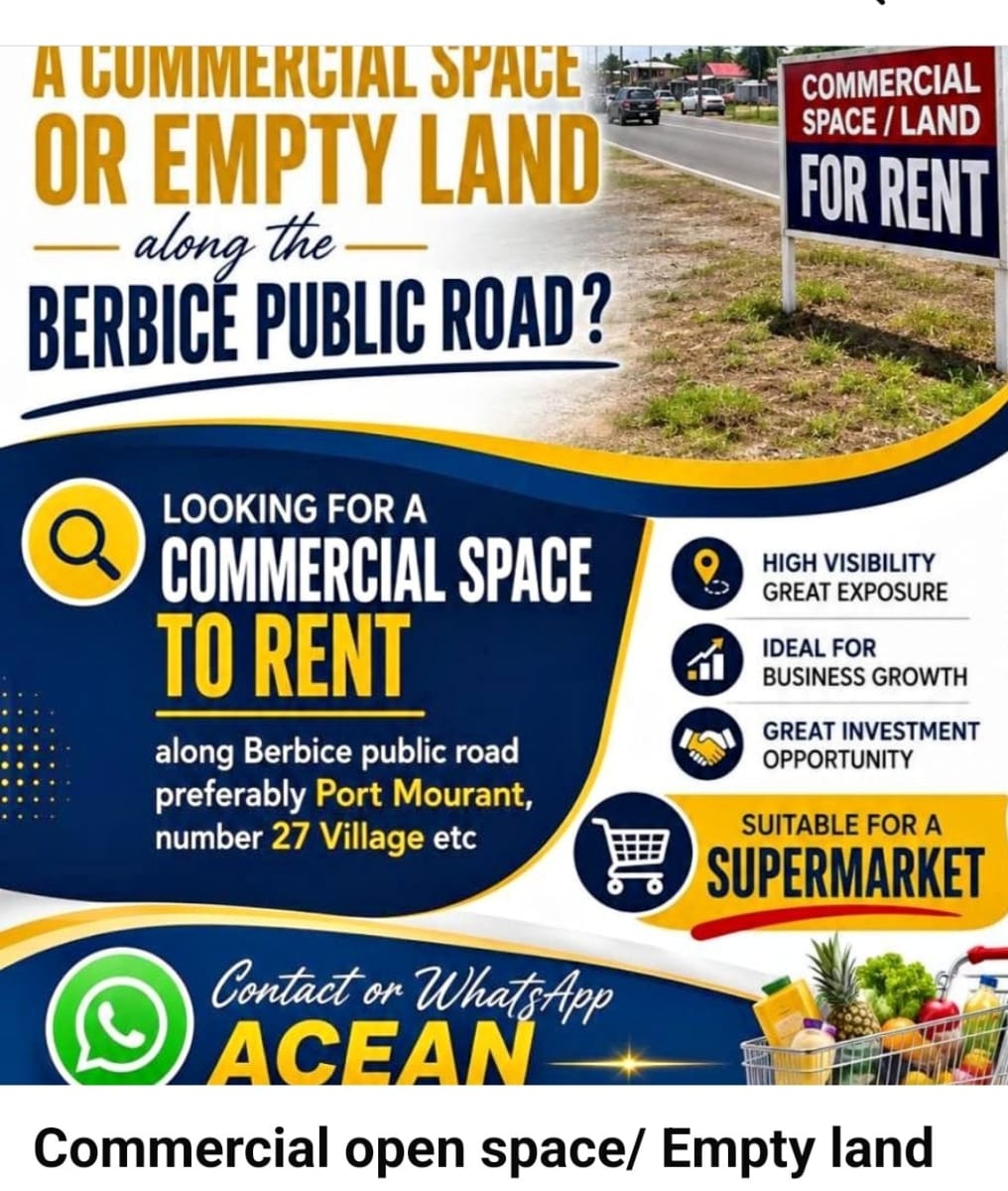 land for rent along Berbice public road for