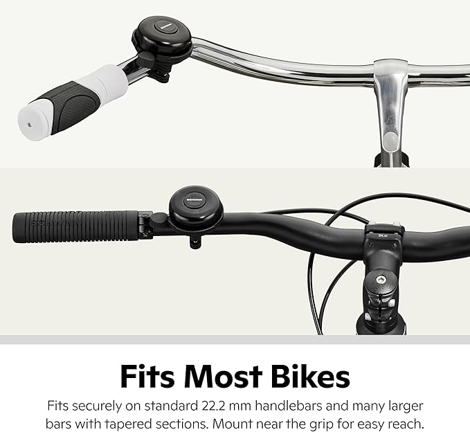 Schwinn Classic Black Bike Bell, Bicycle Accessories, Kids and Adult Bikes, Easy Installation, Loud 