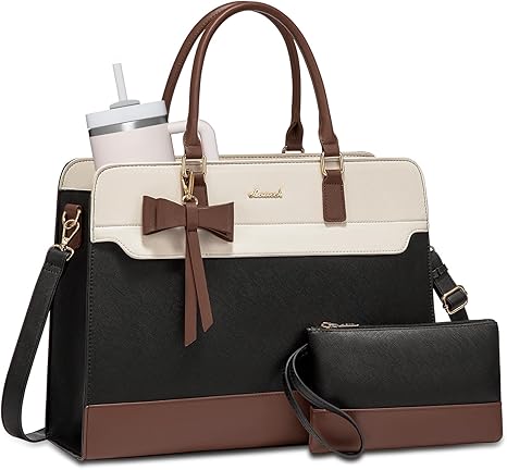 LOVEVOOK Laptop Tote Bag for Women,Leather Work Bag, Waterproof Business Teacher Bag,Large Computer 