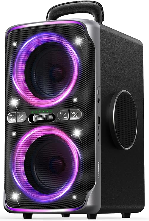 Party Bluetooth Speaker - 240W Peak Loud Speaker, Dazzling Light Show, Deep Bass, IPX4 Waterproof, 1
