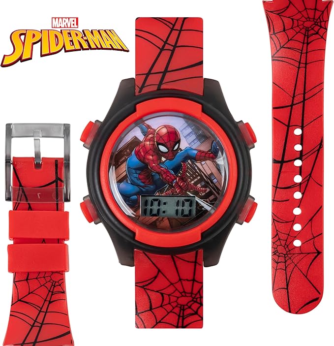 Marvel Spider-Man Kids Watches – Digital Display, Interactive Features, Adjustable Strap, Vibrant Sp