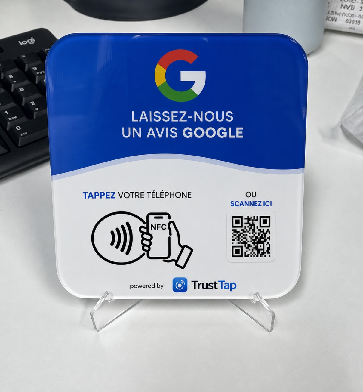Plaque TrustTap dans une clinique