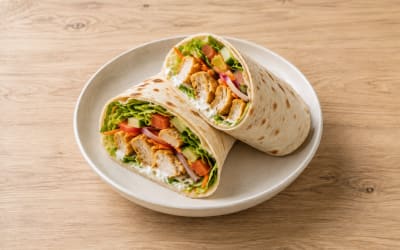 Wraps au poulet, crudités et fromage frais léger