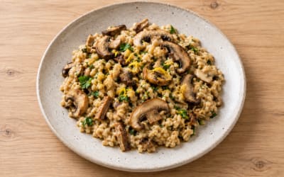 Risotto d'épeautre aux champignons