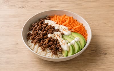 Bowl protéiné riz & bœuf haché