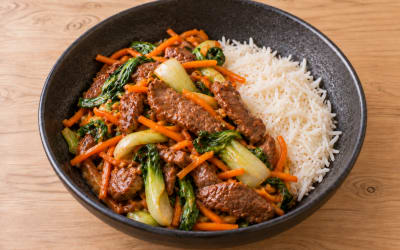 Wok de Bœuf Aubrac & Riz de Camargue