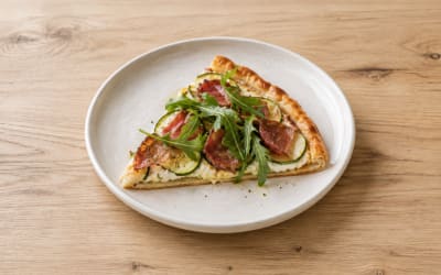 Tarte fine ricotta, courgette & coppa