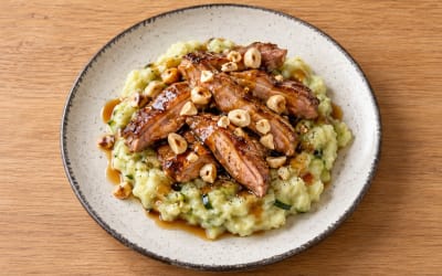 Émincés de Canard, Purée de Courgettes et Pommes de Terre