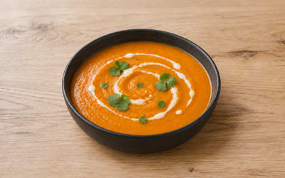 Velouté de courge butternut et poivron rouge