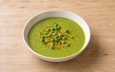 Velouté de petits pois épicé