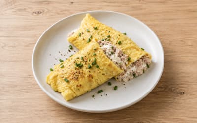 Omelette chèvre & thon