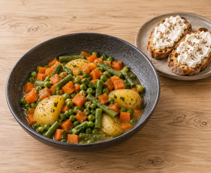 Jardinière de Légumes & Tartines de Chèvre