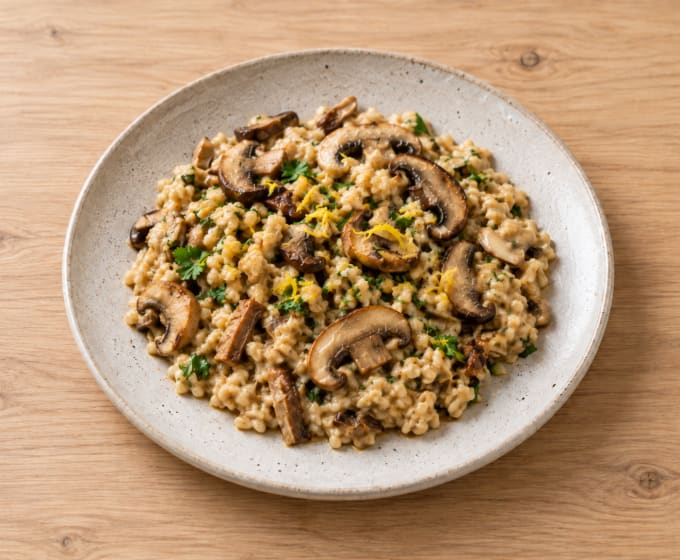 Risotto d'épeautre aux champignons
