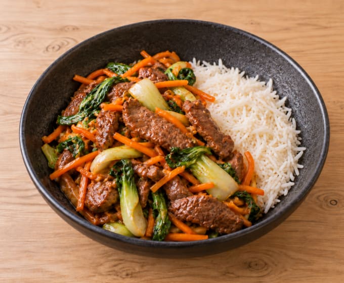 Wok de Bœuf Aubrac & Riz de Camargue
