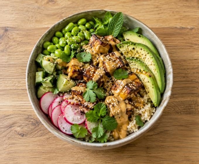 Bowl au tofu satay