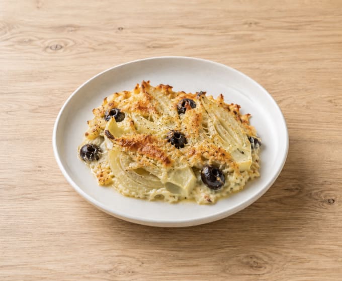 Gratin de fenouil aux olives noires