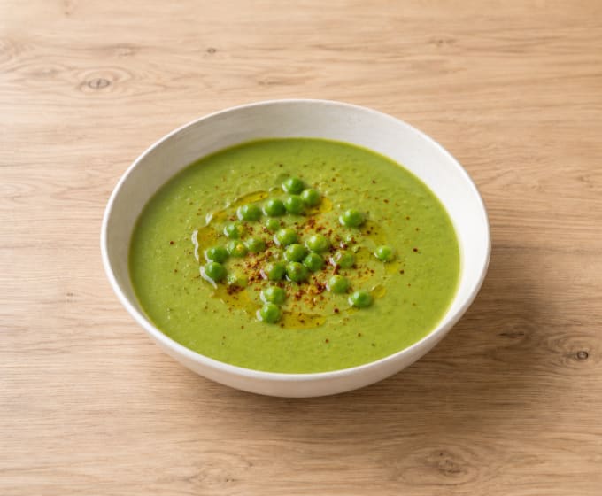 Velouté de petits pois épicé