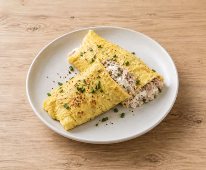 Omelette chèvre & thon