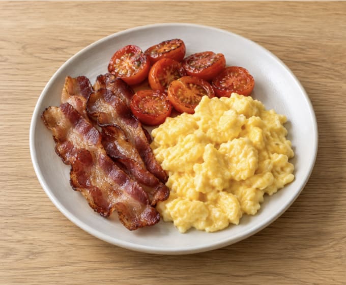 Oeufs brouillés bacon