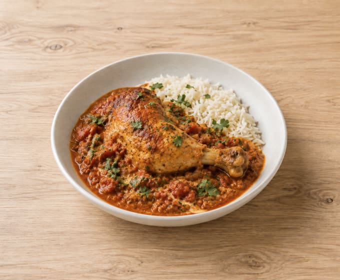 Poulet braisé au garam masala et aux tomates