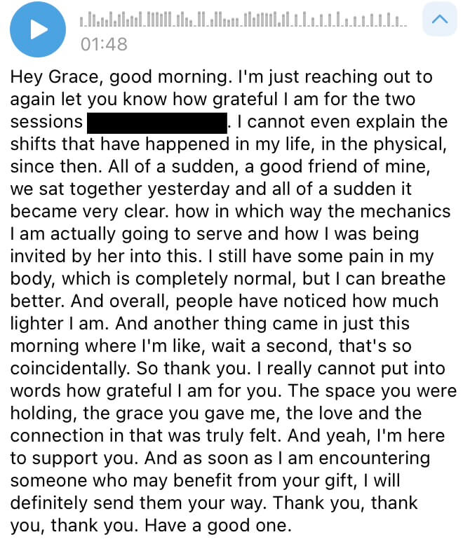 Client testimonial