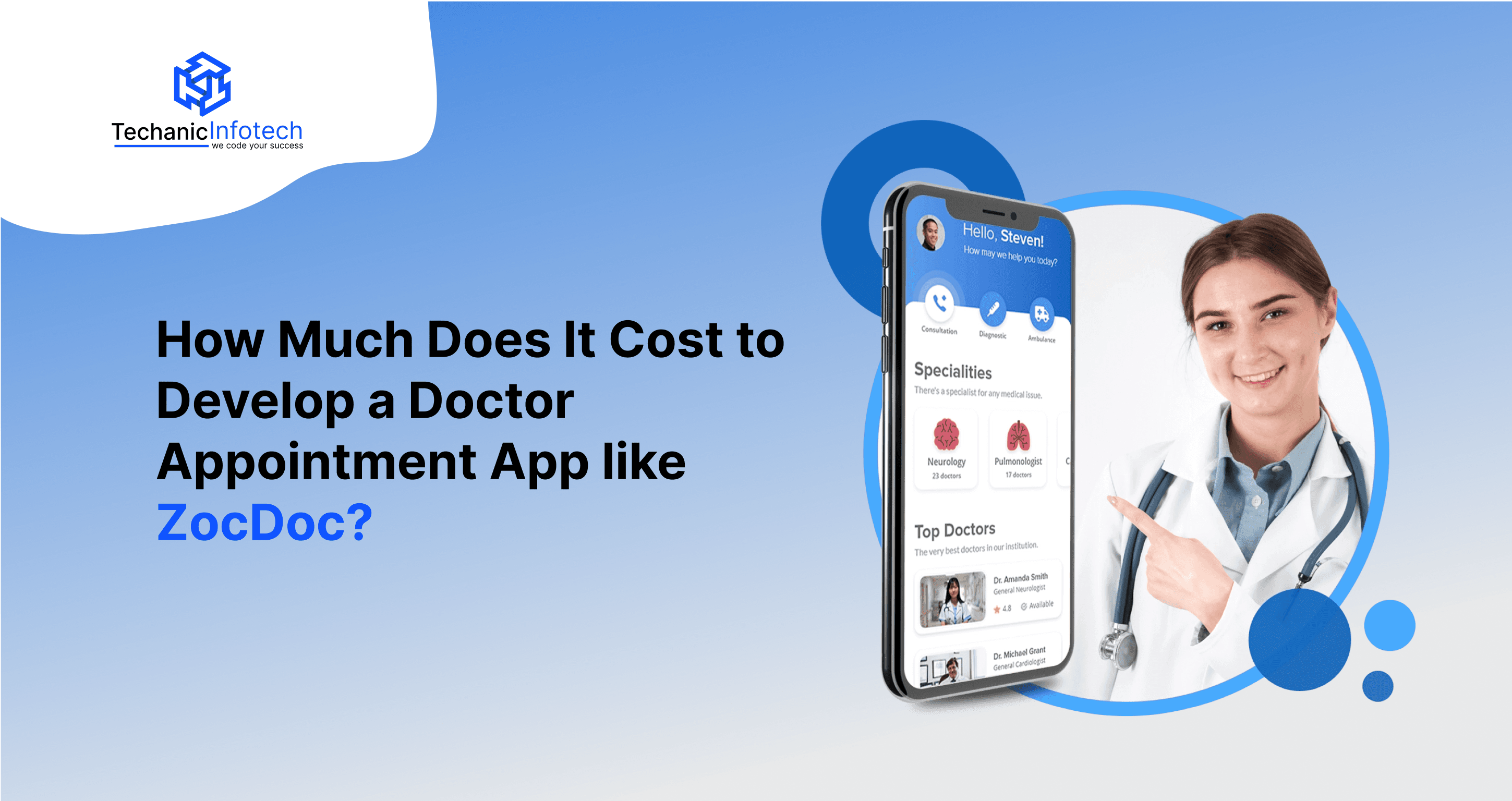 How Much Does It Cost to Develop a Doctor Appointment App like ZocDoc?