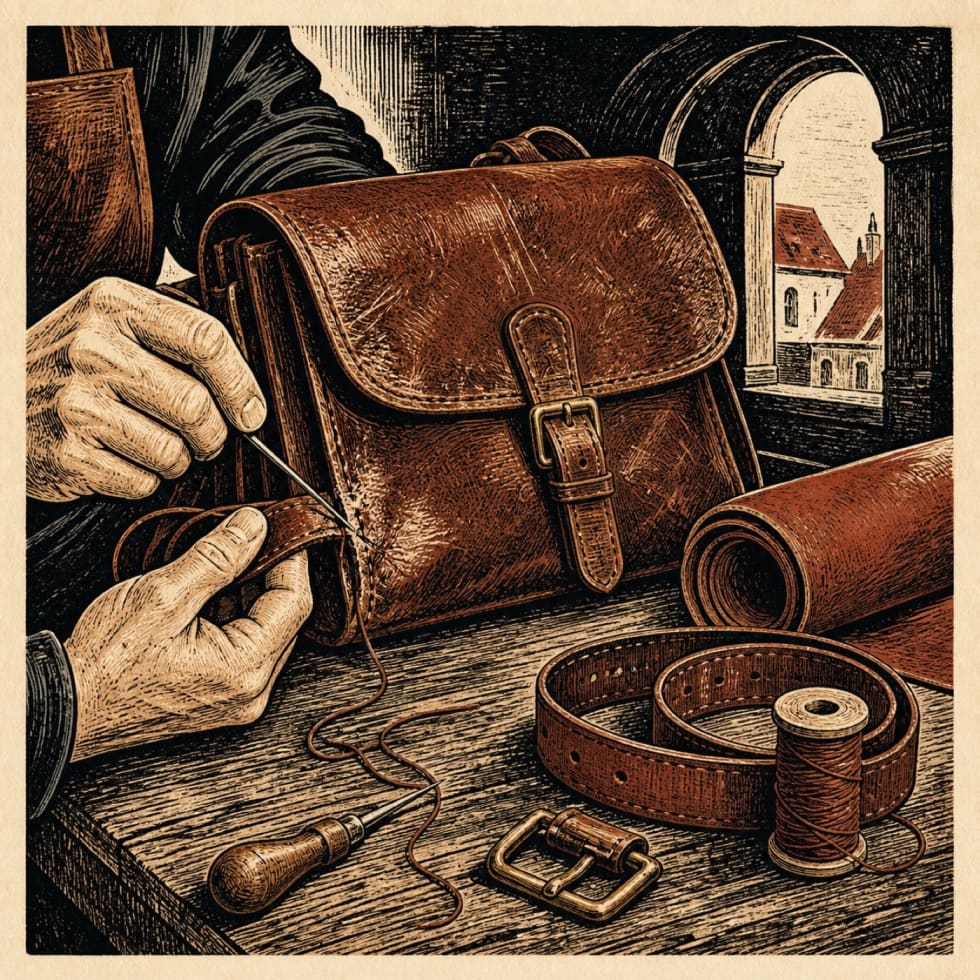 Redaktionelle Illustration zu Lederladen Bamberg: Maßanfertigung und Reparatur seit 1983