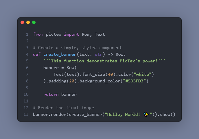 Code Snippet Example