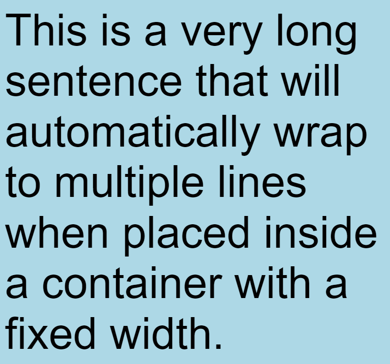 Text wrapping result