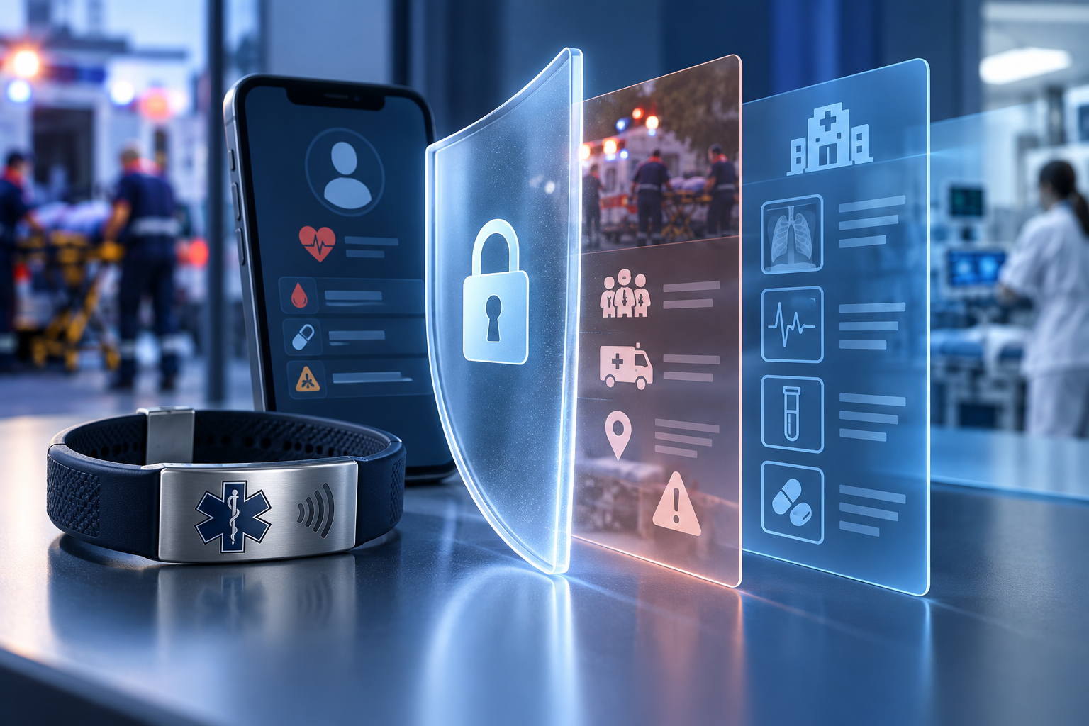 حماية خصوصية ملف الطوارئ الرقمي في سوار NFC الطبي
