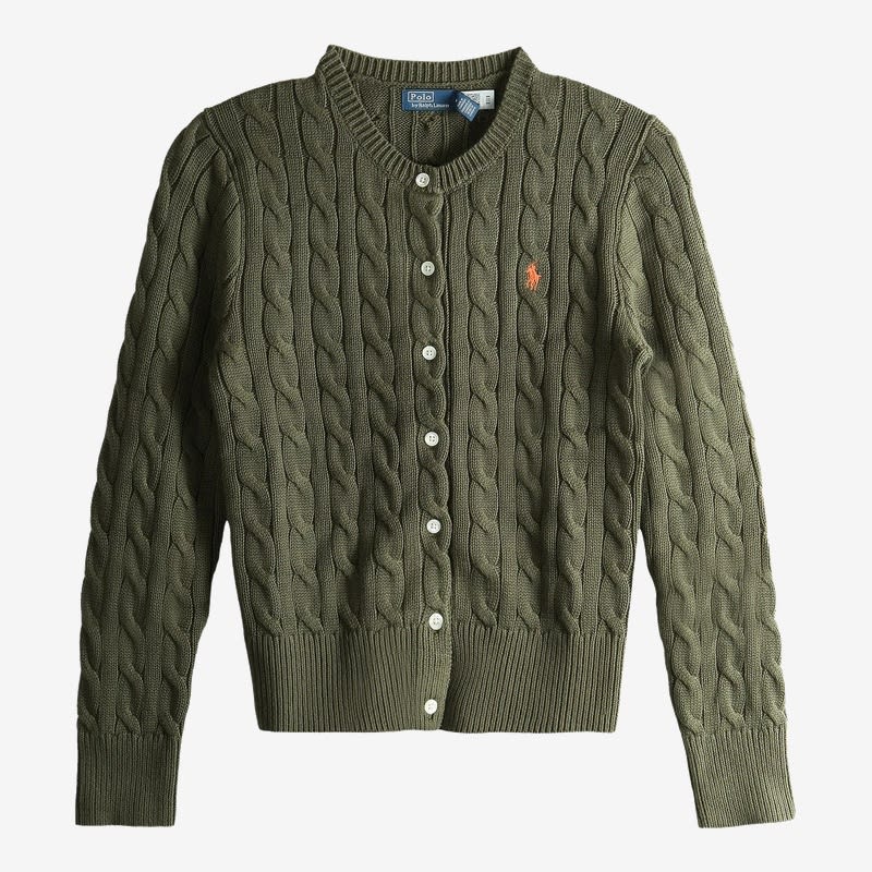 Cable Knit Cardigan Olive