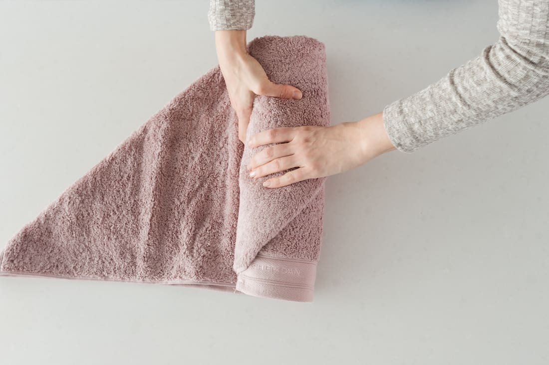 rolled bath towel