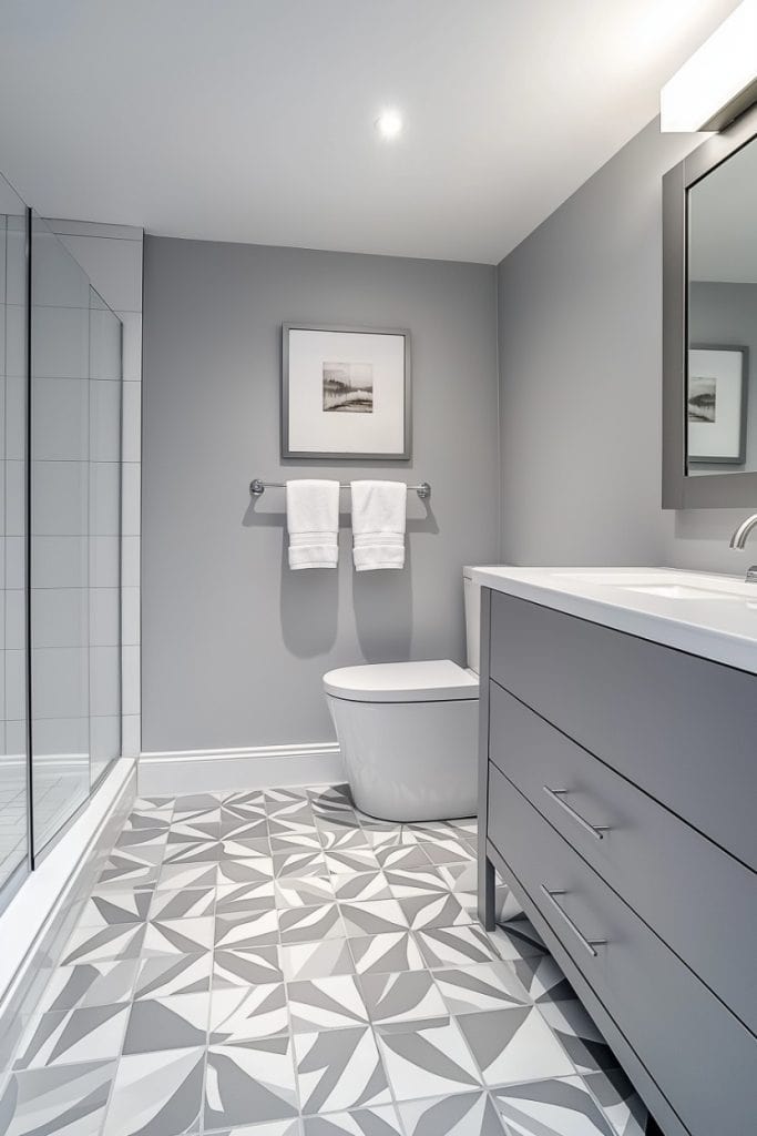 modern grey bathroom
