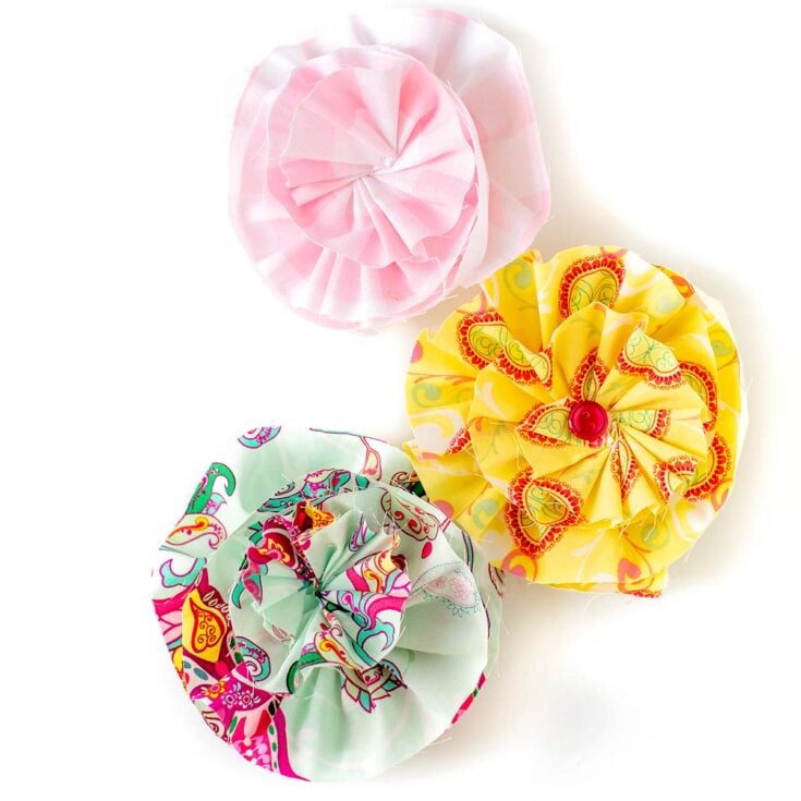 fabric gathered flower