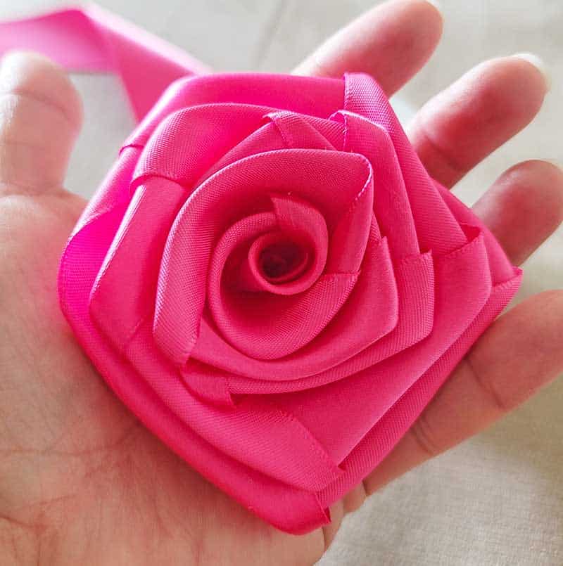 satin ribbon rose