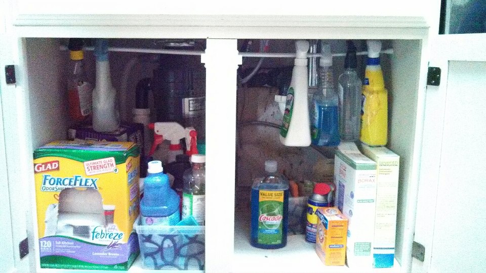 tension rod spray bottles