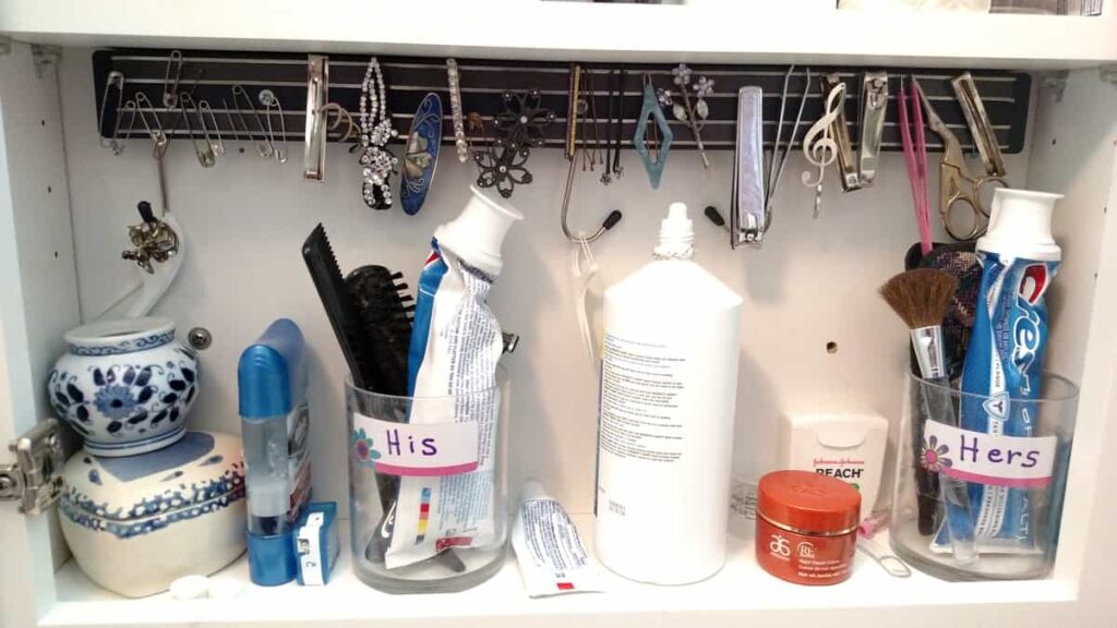 magnetic strip bathroom cabinet
